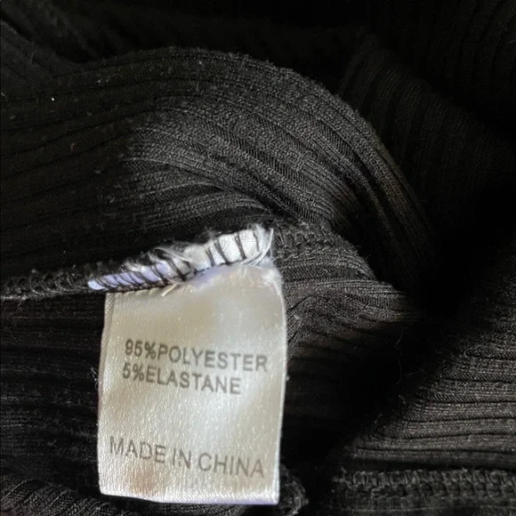 Princess Polly Black Ribbed Mock Neck Long Sleeve Dress - Size 2 - Picture 5 of 5